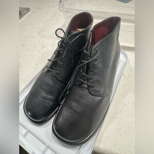 Mila Paoli Black Leather Chukka Lace-Up Boots